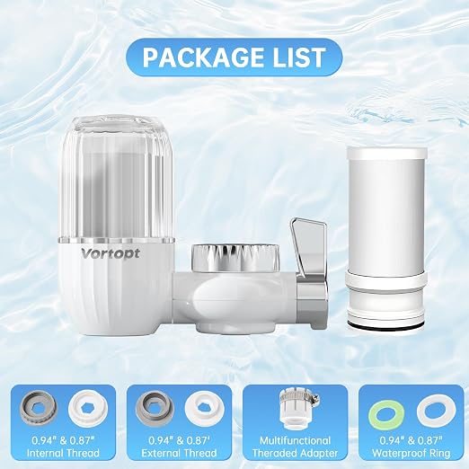 Vortopt Water Filter for Sink Faucet, Faucet Water Filter NSF Certified | 400 - Image 8