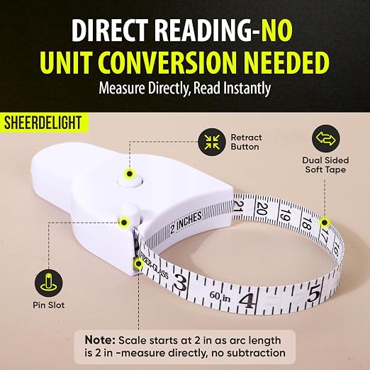 SheerDelight Body Measuring Tape, 2 Pack Retractable Body Tape Measure - Image 6