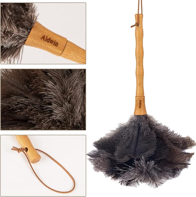 Aldwin 16" Gray Ostrich Feather Duster - Image 4