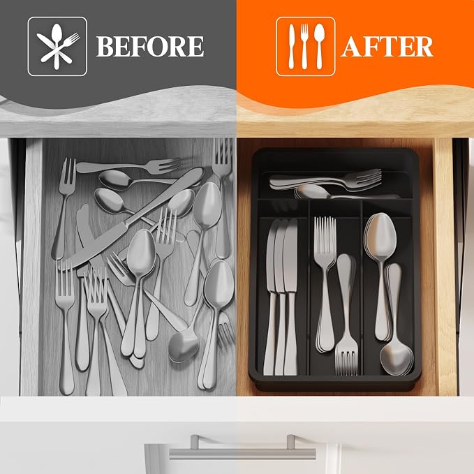 Lifewit Silverware Drawer Organizer Tray, Cutlery Storage - Image 7