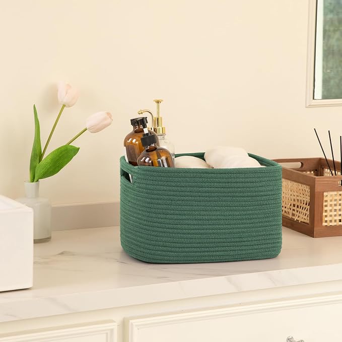 OIAHOMY 4 Pack Storage Baskets for Organizing 15L Cube Storage Bins Green - Image 5