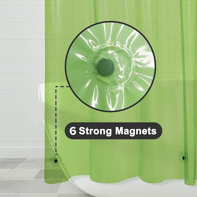 Barossa Design Clear Green PEVA Shower Curtain Liner Standard Size - Image 4
