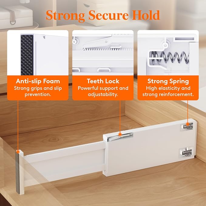 Lifewit 6 Pack Drawer Dividers for Clothes, 10.9-16" Adjustable Drawer - Image 3