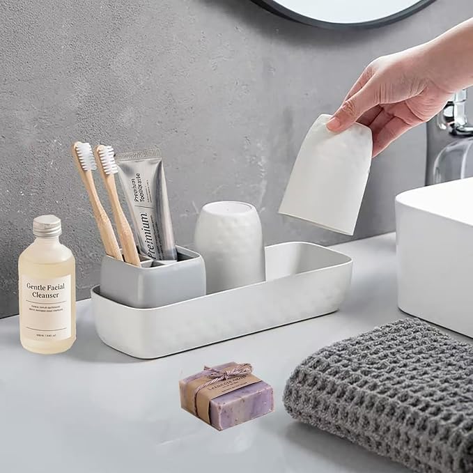 Toothbrush Holder with Cups, Electric Toothbrush and Toothpaste Organizer - Image 4