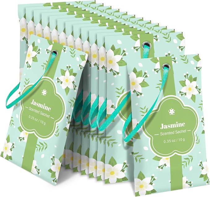 STRN Scented Sachets for Drawer and Closet, Jasmine Scent 14 Pack for Home by STRN-Delicate%C2%B7Cozy%C2%B7Stylish
