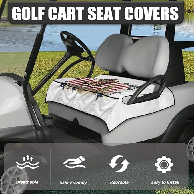 Golf Cart Seat Cushion Cover with Soft Towel Fabric and Waterproof Inner Layer, Designed to Protect Seats from Sweat, Dirt and Outdoor Wear