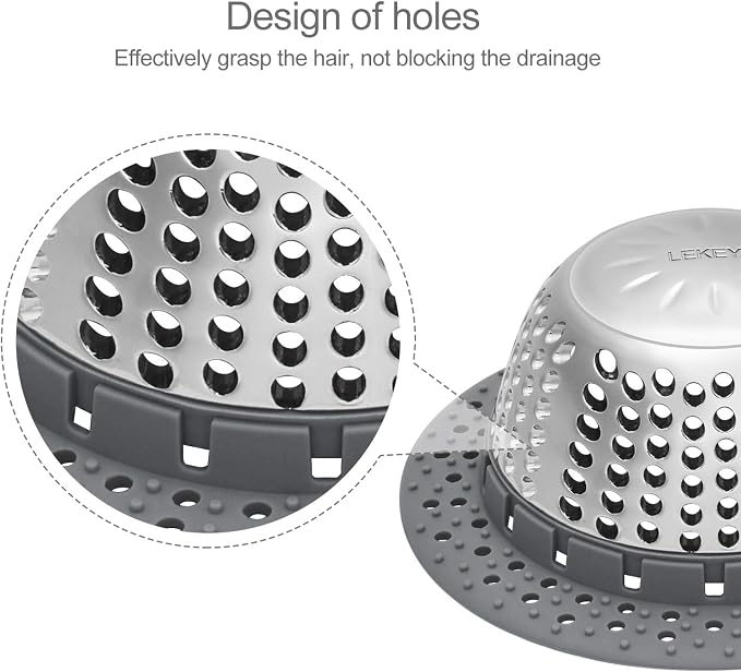 LEKEYE Drain Hair Catcher/Bathtub Drain Cover/Drain Protector - Image 4