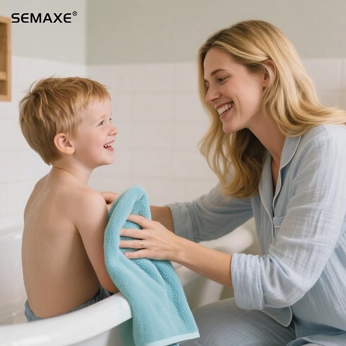 SEMAXE 6-Pack Blue Cotton Hand Towels - Image 8