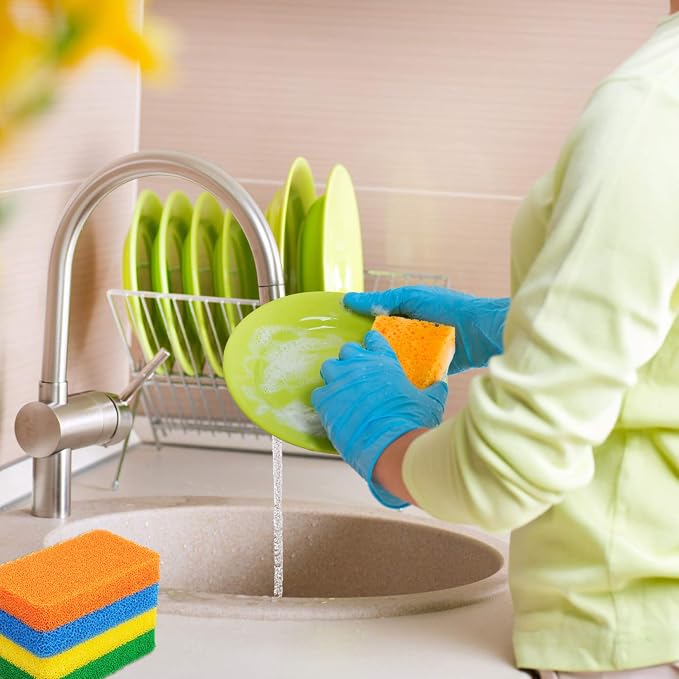 Patelai 10 Pcs Silicone Sponge for Dishes, Kitchen Silicone Dish Scrubber | - Image 6