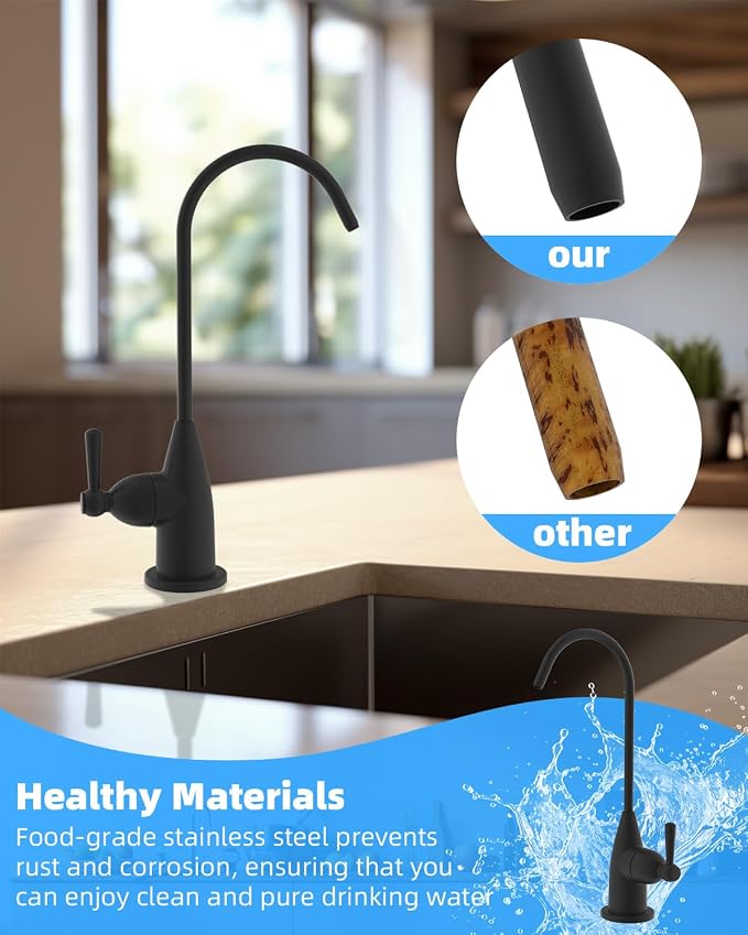 Hibbent Drinking Water Faucet for Bar and Kitchen Sink, Stainless Steel Reverse - Image 4