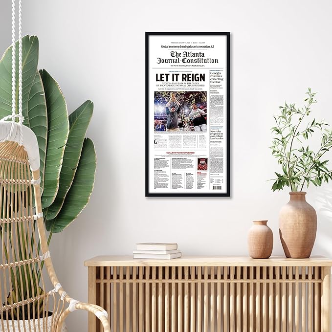 Americanflat 11x22 Newspaper Frame with Polished Plexiglass - Display for Assorted Media Articles - Streamline Collection - Thin Border Picture Frame for Wall Display - Black