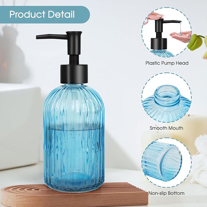 Topsky Stripe Glass Soap Dispenser - Image 4