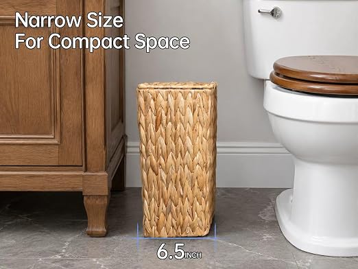 Coeusy 3 Gallon Wicker Trash Can, Small Bathroom Trash Can - Image 7