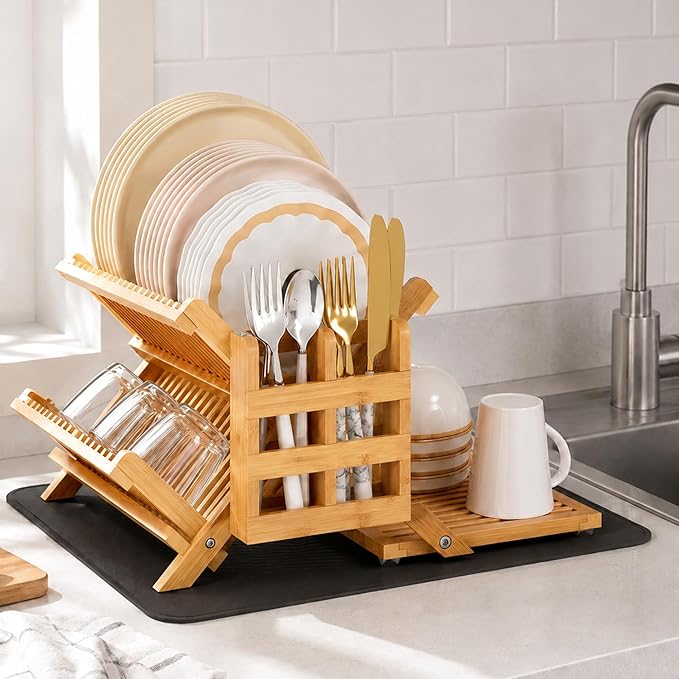 Greenual Bamboo Dish Drying Rack by Greenual