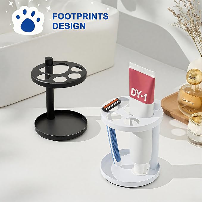 Metal Toothbrush Holder Stand for Bathroom: Stainless Steel Ventilated Organizer - Image 4