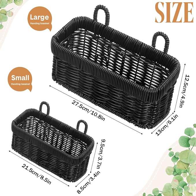 Tioncy 2 Pcs Woven Hanging Wall Baskets - Image 3