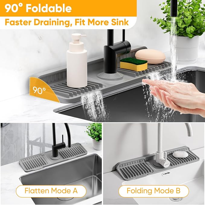 17.7'' Faucet Mat for Kitchen Sink Splash Guard Folding Kitchen Sink Faucet Mat - Image 6