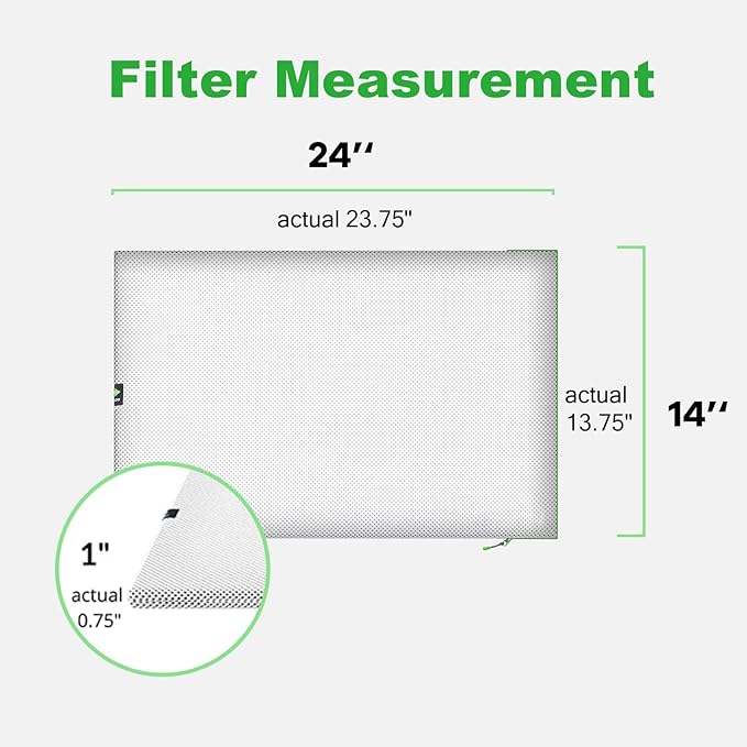 REair 14x24x1 Air filter Pro Kit, Washable and Reusable Air Filter 14x24x1 for AC HVAC Furnace, MERV 8 Air Filters Machine Washable & Dryer Friendly, AC Furnace Air Filter, Include 2 Filters&1 Frame