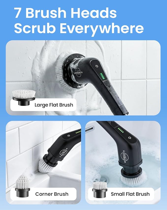 Leebein Electric Spin Scrubber, Cordless Bathroom Cleaning Brush - Image 6