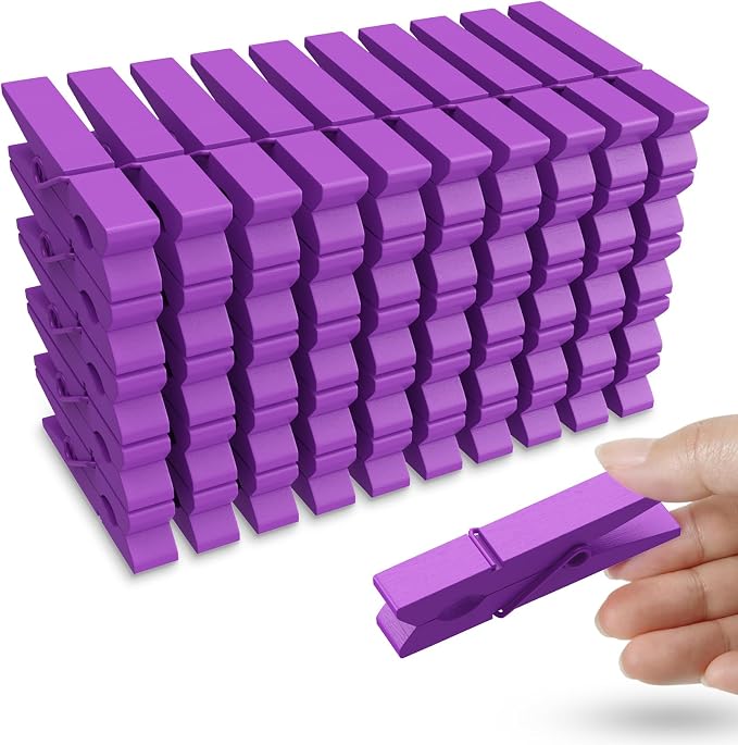 50PCS Colored Wooden Clothespins 2.9 Inch Color Clothes Pins by HONGYUTAI