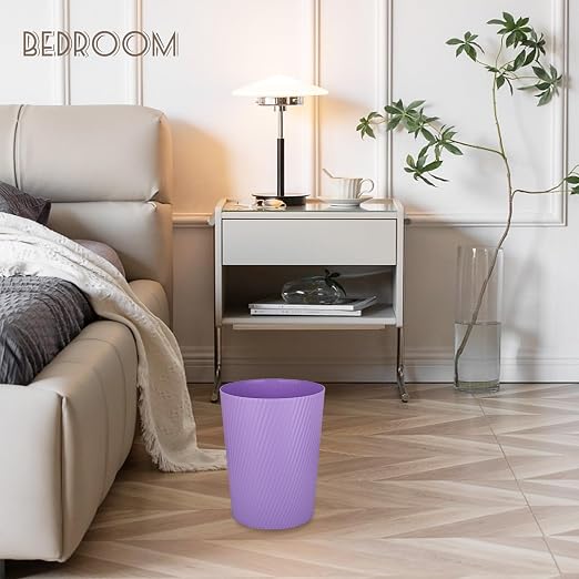 Small Bathroom Trash Can Wastebasket Garbage Can, 1.8 Gallon, Taro Purple | - Image 4