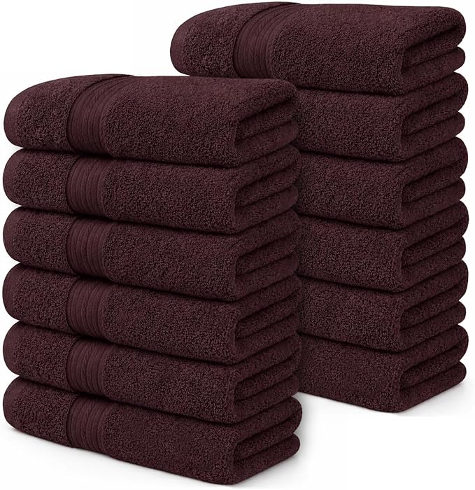 100% Cotton Hand Towels 18x28 Inches, 600 GSM, Soft & Absorbent by AmpleDecor