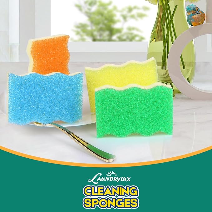 LAUNDRYLUX Scrub Sponge, 4 Pack Dual-Sided Temperature-Responsive Scrubber | - Image 5