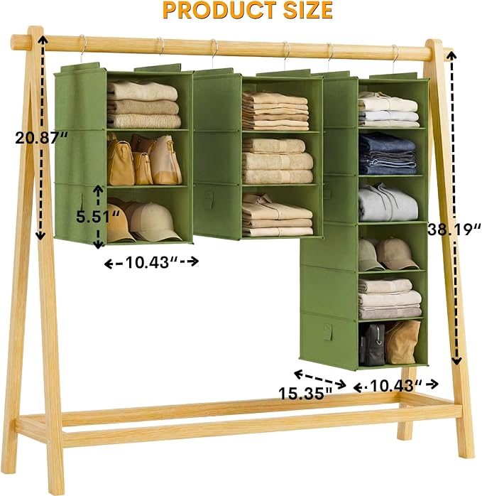 Extra Deep Hanging Closet Organizers and Storage, 2 Pack 3-Shelf | Separable - Image 3