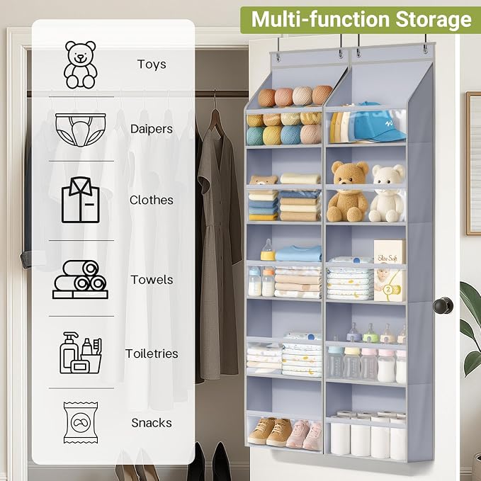 AOODA 4 Pack Over the Door Organizer, Large Capacity Closet Door Hanging - Image 7