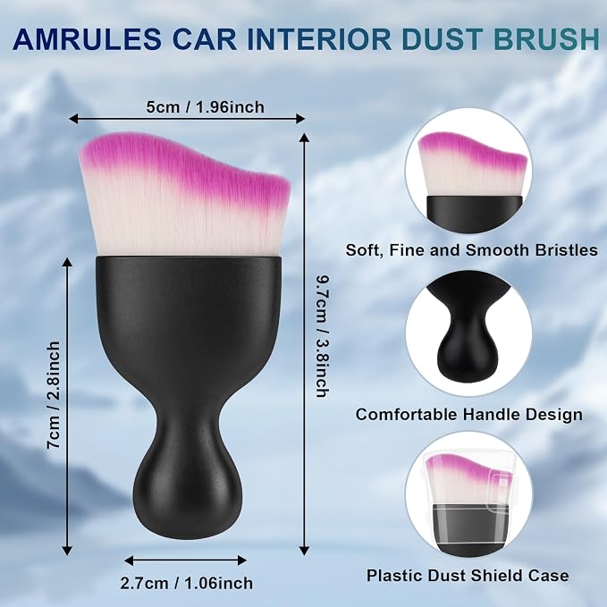 Amrules 2 Pcs Car Interior Detailing Brush Cleaning Tools, Gentle on Surfaces - Image 2