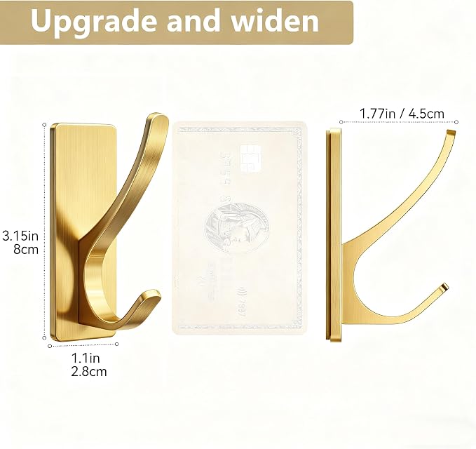 pickpiff Brush Gold Self-Adhesive Hook, 13LB Hanger - Image 4