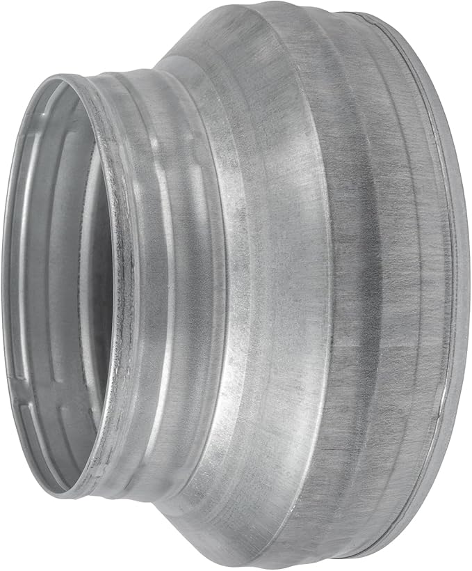 8" to 6" Inch Round Duct Reducer - Galvanized Steel Pipe Increaser - Coupling for Round Duct Ventilation Systems - Heating & Cooling, HVAC