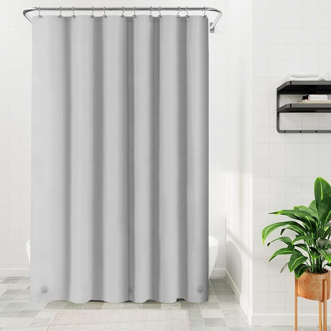Barossa Design Extra Long Shower Curtain Liner Silver Gray by BarossaDesign
