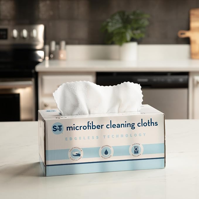 S&T INC. Microfiber Cleaning Cloth, 50 Pack, 11.8" x 11.8", Edgeless Cleaning - Image 8