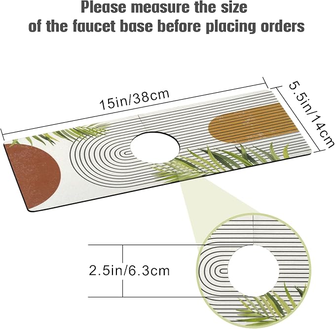 Sink Faucet Absorbing Mat, 2 Pack Drying Mat Around Faucet Sink Splash Guard - Image 2