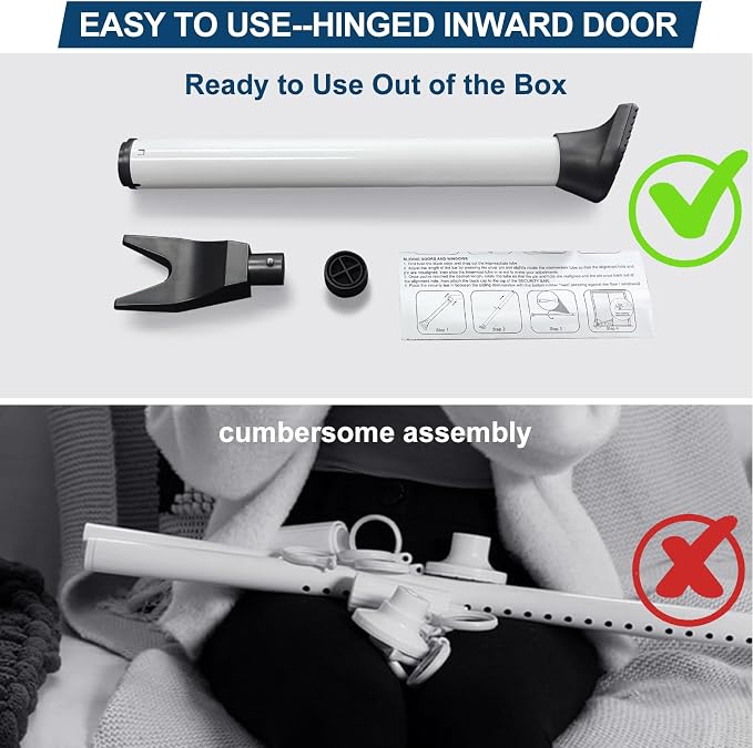 Rerishom Door Security Bar, Heavy Duty Door Stopper Jammer - Image 8