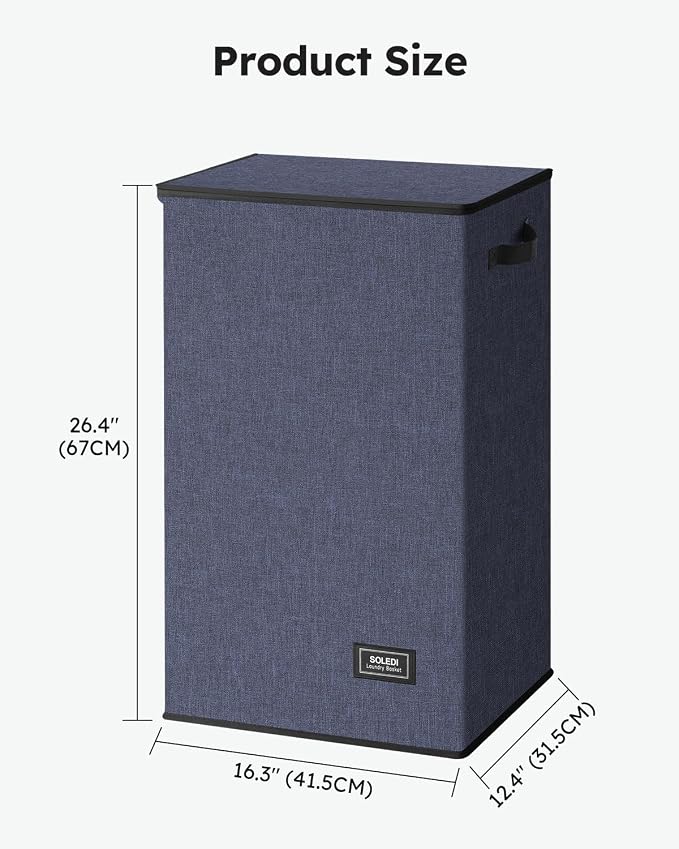 SOLEDI 90L Laundry Hamper with Lid, Large Collapsible Laundry Basket | Sturdy - Image 9