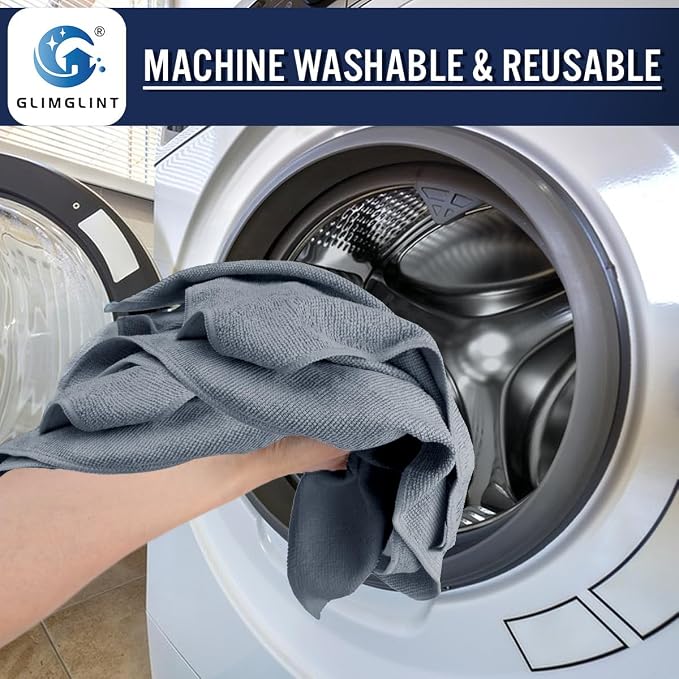 GLIMGLINT Microfiber Cleaning Cloth, 12 Pack Towels - Image 6