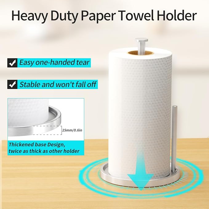 Paper Towel Holder Countertop, Standing Paper Roll Holder - Image 2