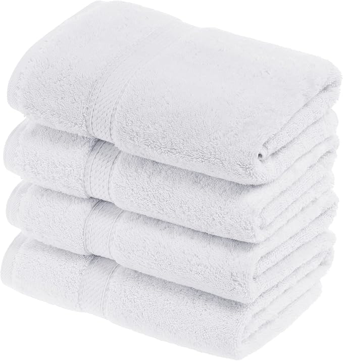 SUPERIOR Egyptian Cotton Plush & Absorbent, Hand Towel Set of 4, Soft Luxury by SUPERIOR