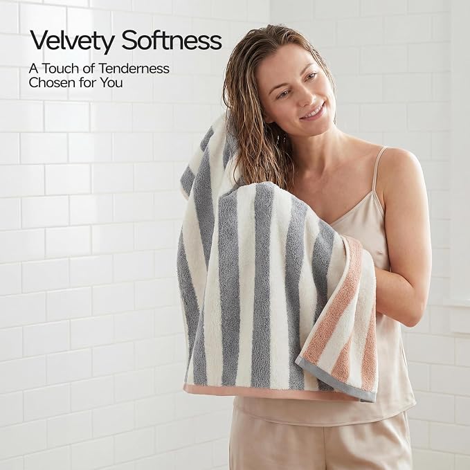 REDKISS Striped Hand Towels for Bathroom, Kitchen Decor, Guest Use, Ultra Soft - Image 2