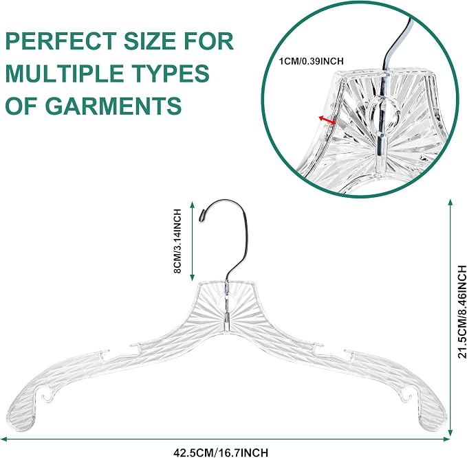 Quality Hangers 96 Pack Clear Plastic Hangers - Image 3