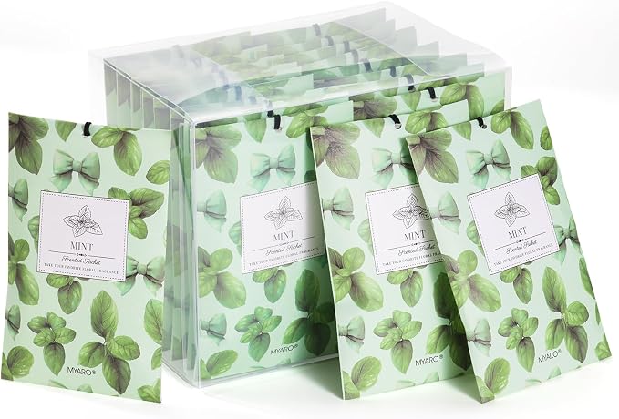 MYARO 20Pcs Peppermint Scented Sachets, Closet Deodorizer Car Air Freshener by MYARO