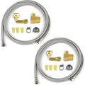 (2 Kit) Efield Dishwasher Installation Kit, 6 FT Stainless Steel Supply Hose, 3/8" X 3/8" Compression Adapter, 3-Wire 6” Power Cord with Tap,(HOSE149-2PCS)