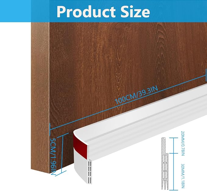 Ainiv Door Draft Stopper Under Door Seal, Adhesive Under Door Sweep Weather - Image 3