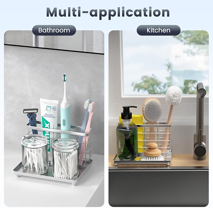 Luxspire Toothbrush Holders for Bathroom, Stainless Steel, 3 Slots, Toothbrush - Image 4