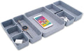 Minimalist 8pc Felt Desk Drawer Organizer Glacier Gray Bins by Welaxy