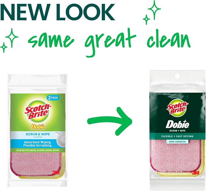 Scotch-Brite Dobie Scrub & Wipe Cloths, Non-Scratch Scrubbing, 2 Pack | Dish - Image 2