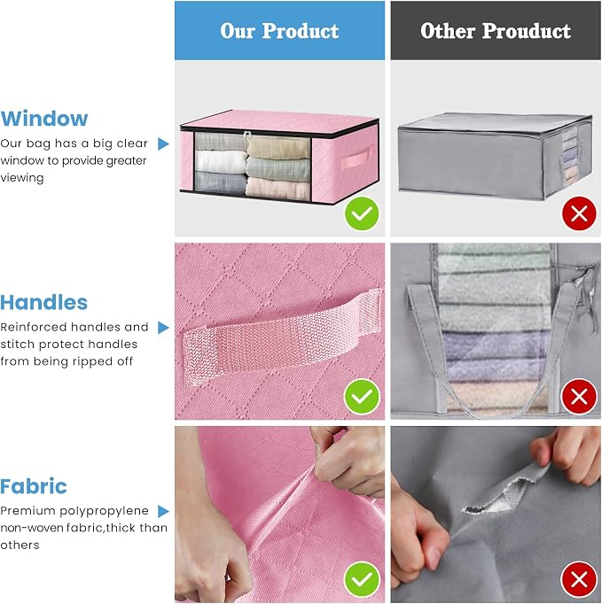 HomeHacks 6-Pack Clothes Organizer Storage Bags, 35L Storage Bins, Reinforced - Image 5