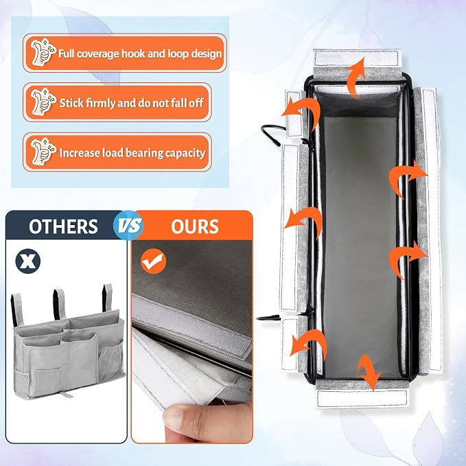 Bedside Caddy, Bedside Storage Bag Hanging Organizer - Image 5